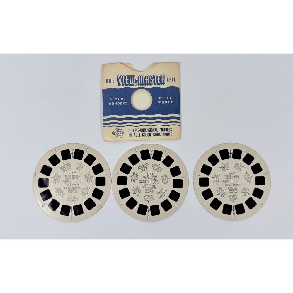 Vintage 20000 Leagues Under The Sea View Master Reel Set Sawyers Inc Collectible